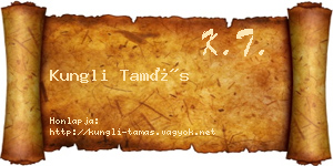Kungli Tamás névjegykártya